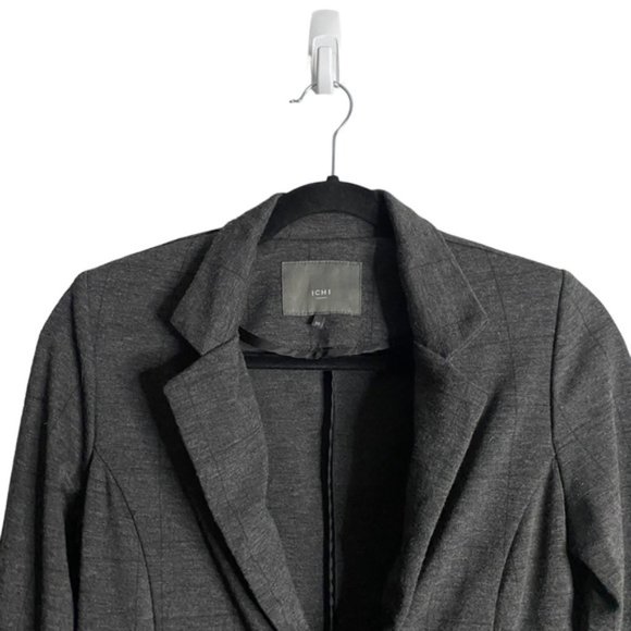 Ichi Women's Charcoal Gray Single Breasted Notch Lapel Blazer Sz XS - Picture 2 of 9